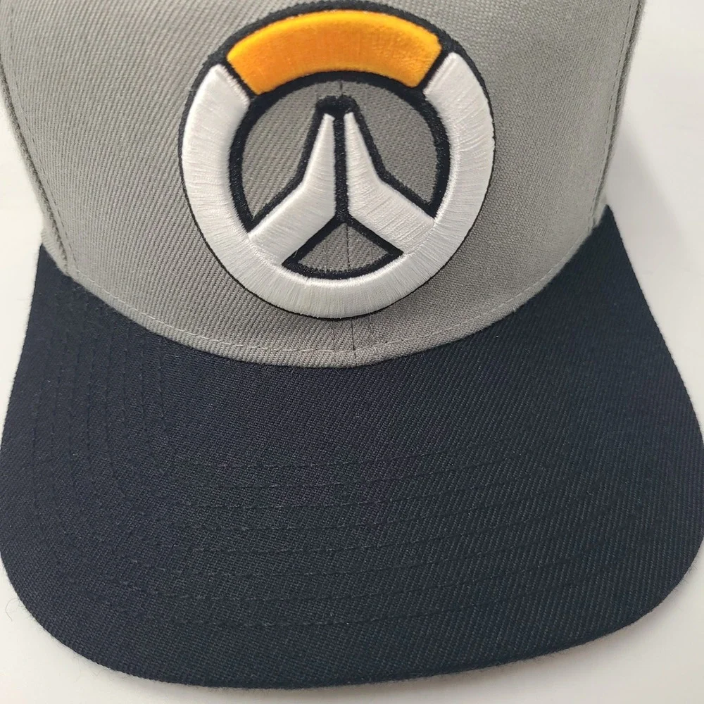 Overwatch Hat Snapback Blizzard Entertainment Gray Black Video Game Wool Blend